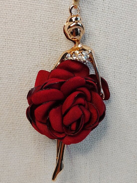 Betsey Johnson Jewelry - Betsey Johnson Ballerina Rose Pendant Necklace